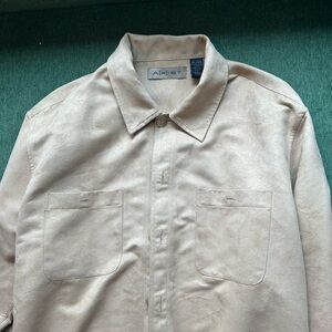 Suede Button Down Mens XL